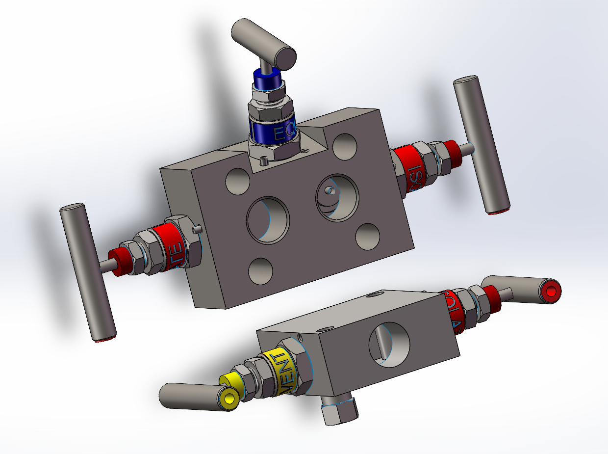 2款J2型-截止阀和放气阀-Q3型-直接安装三阀歧管模型