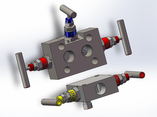 2款J2型-截止阀和放气阀-Q3型-直接安装三阀歧管模型缩略图