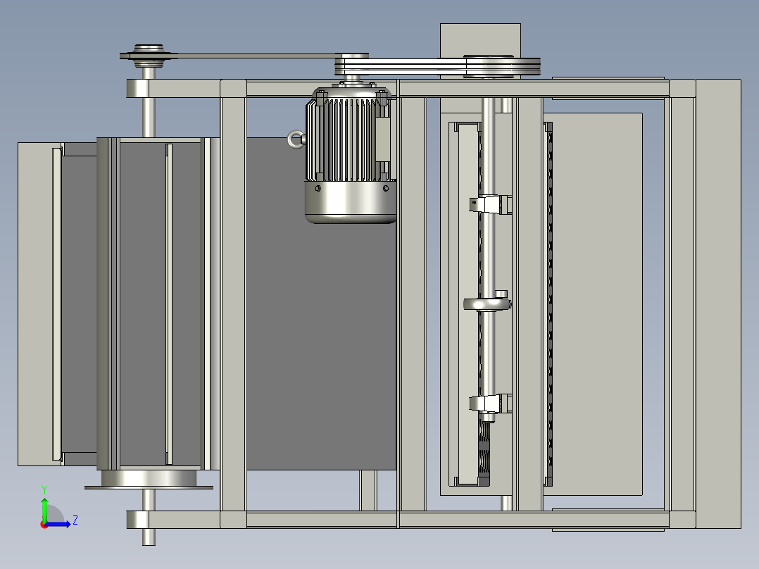 多级高效谷物清选机左视图