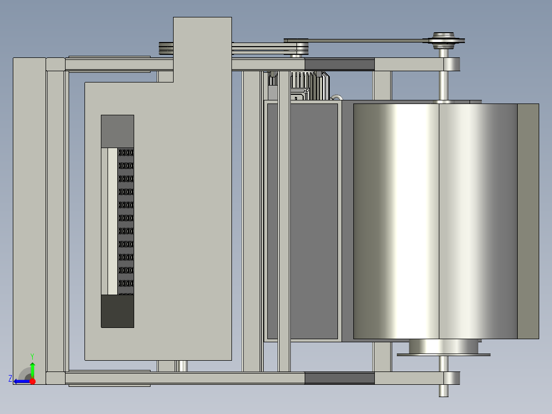 多级高效谷物清选机右视图