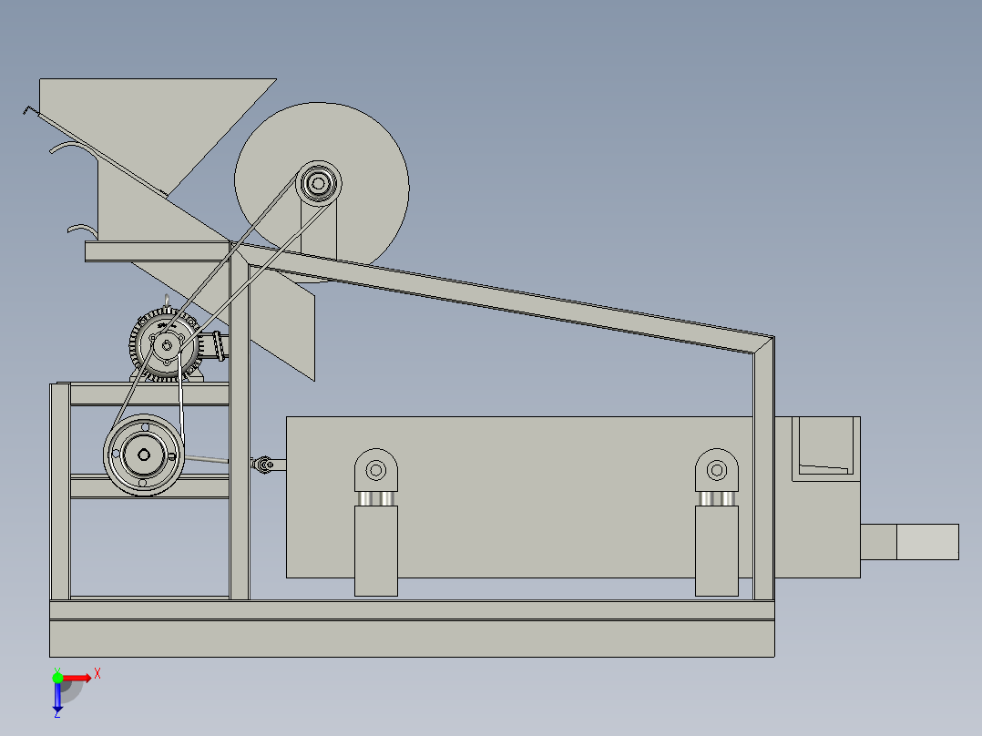 多级高效谷物清选机俯视图