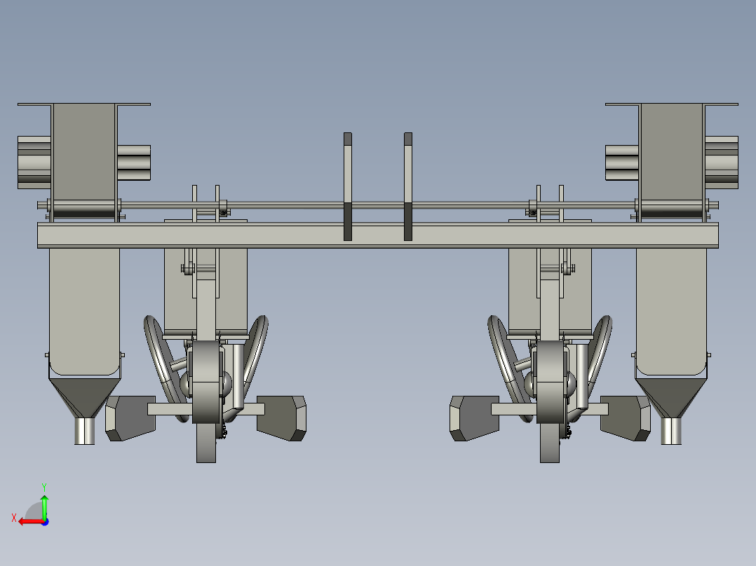 双行玉米点播机后视图