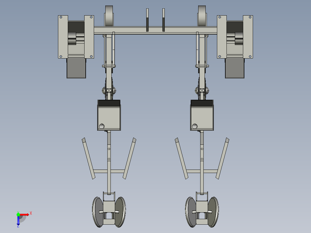 双行玉米点播机俯视图