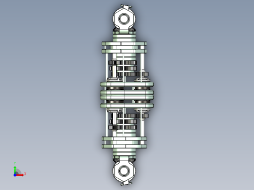 齿轮组双向输出传动机械结构设计前视缩略图