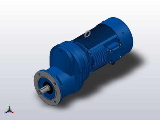 RXF57法兰轴伸式安装斜齿轮减速机RX57-Y0.25-4P-71-M1-0°-Φ140正等轴测缩略图