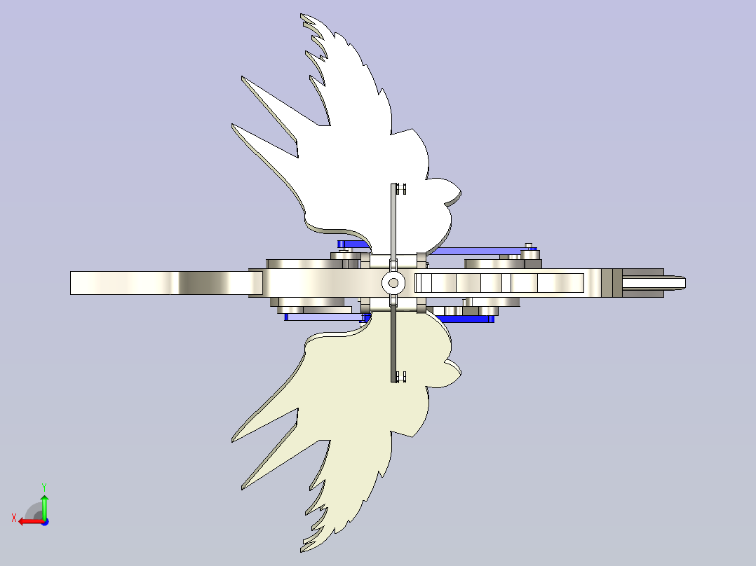 齿轮结构的飞马仿真后视图