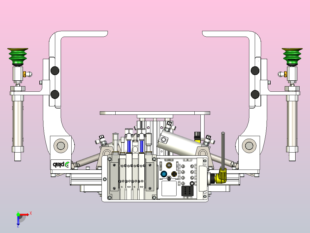 纸板与袋用夹持器俯视图