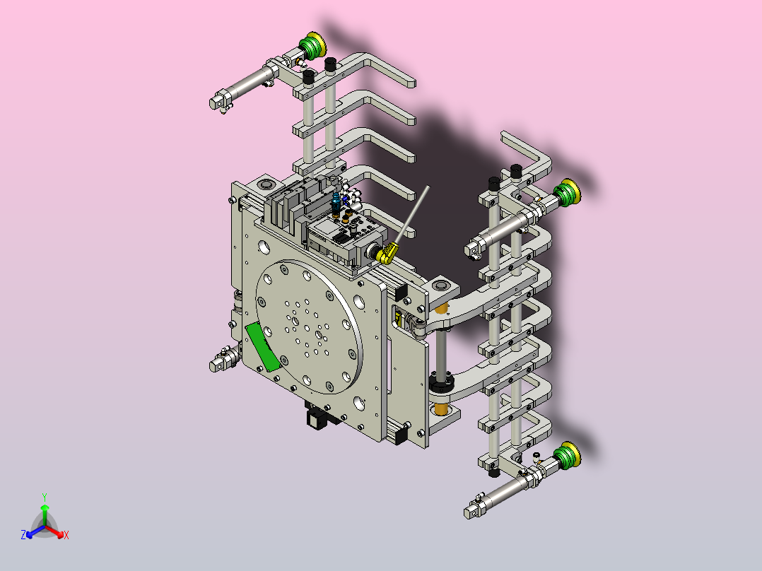 纸板与袋用夹持器正等轴测图