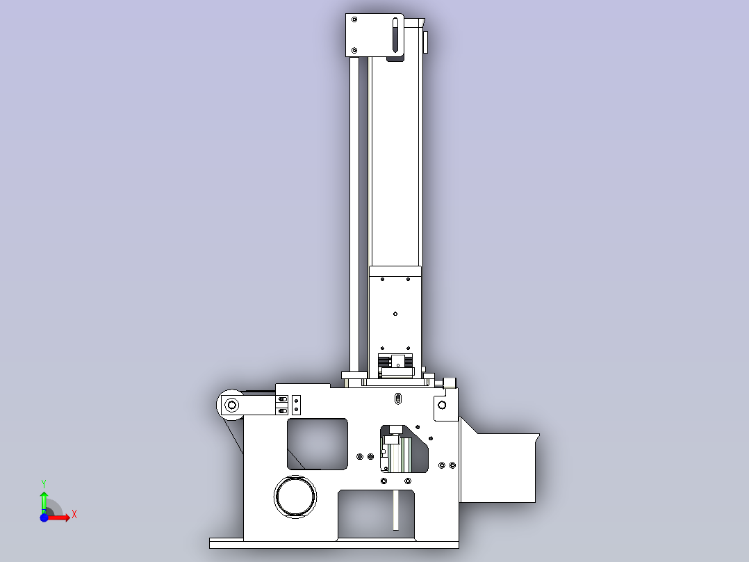 方形隔层用小纸板自动化上料设计前视图