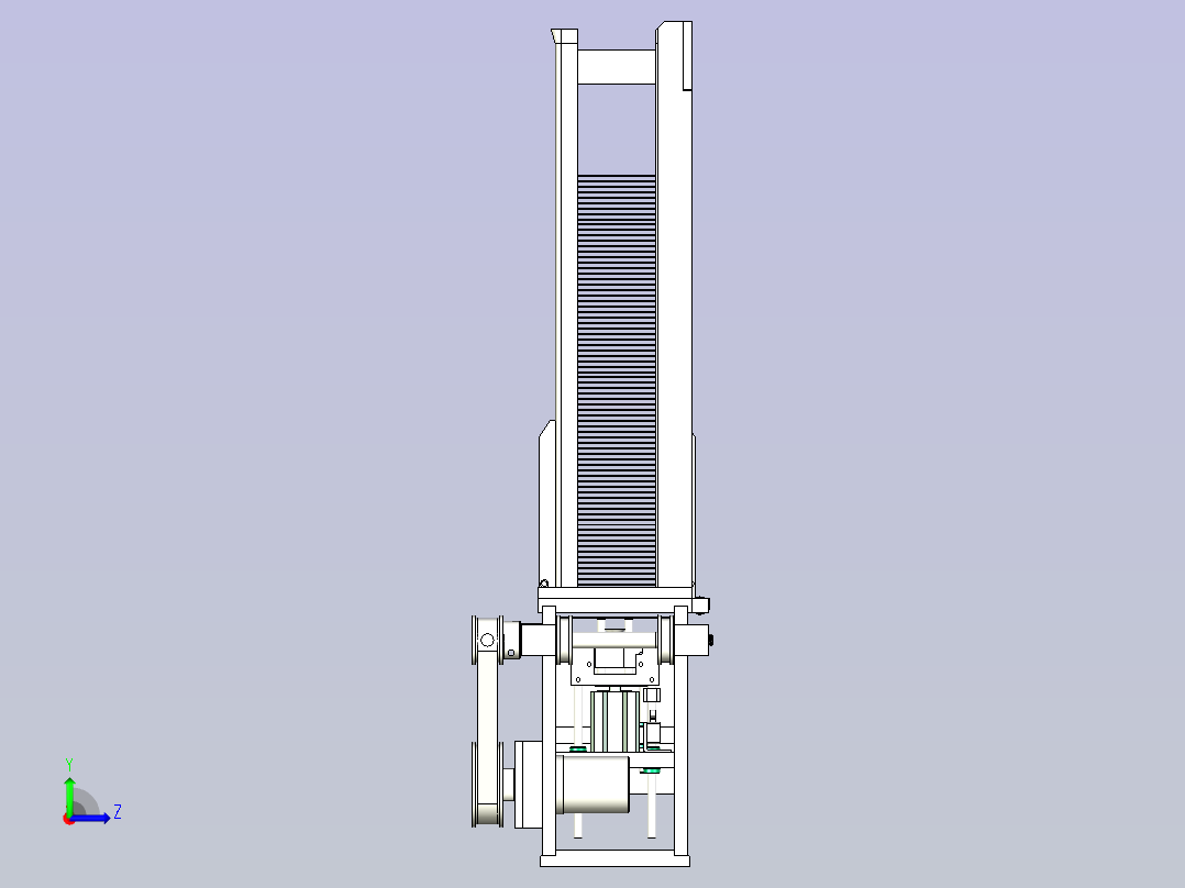 方形隔层用小纸板自动化上料设计左视图