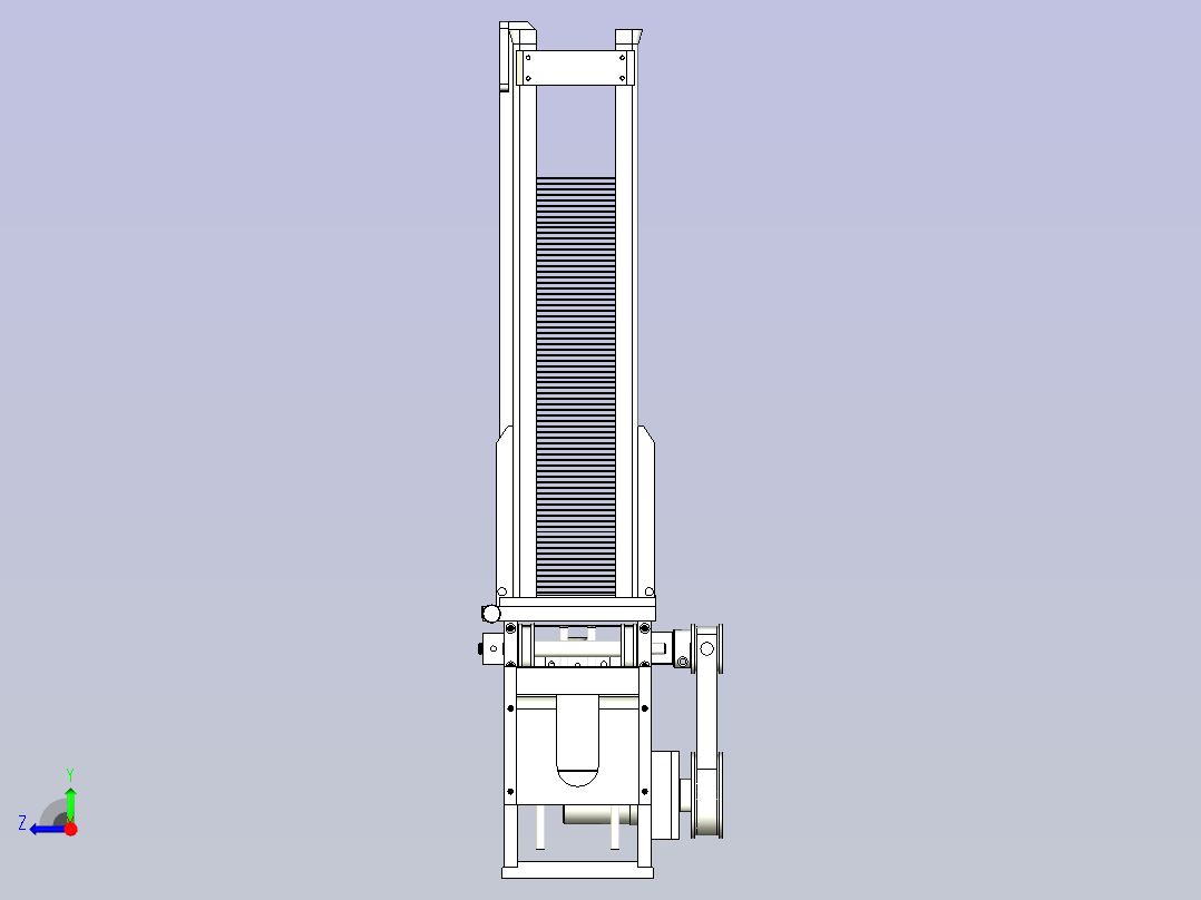 方形隔层用小纸板自动化上料设计右视图
