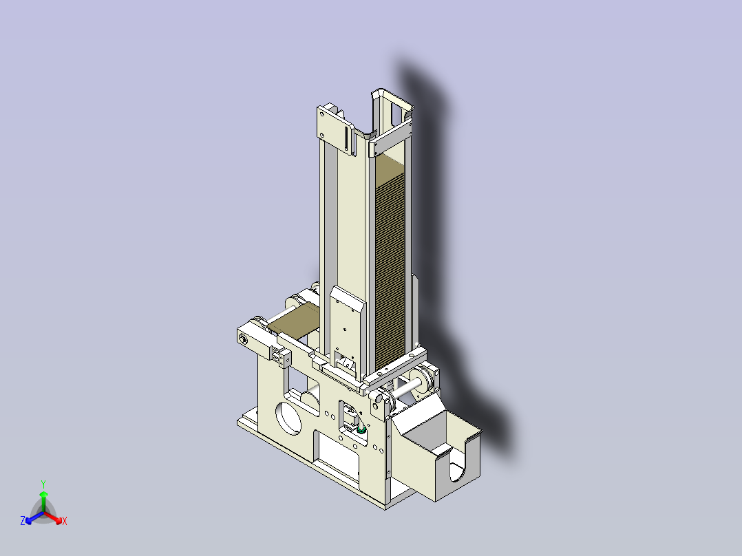 方形隔层用小纸板自动化上料设计正等轴测图