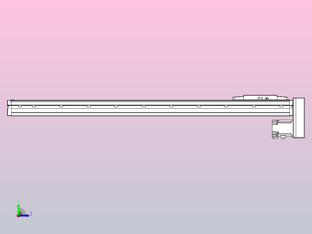 滚珠丝杠直线轴内置导轨TPA-GCR-120-1610C-L800-MP-M40-N3左视图
