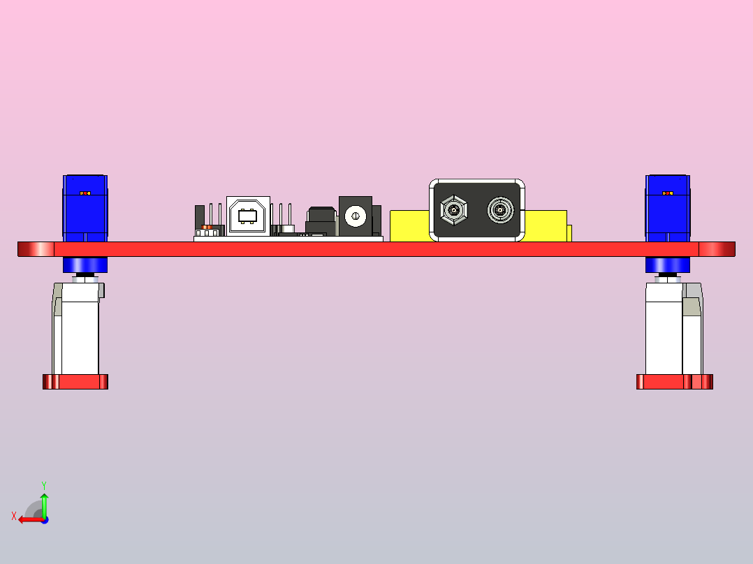 带有SG90伺服器的四倍的机器人后视图