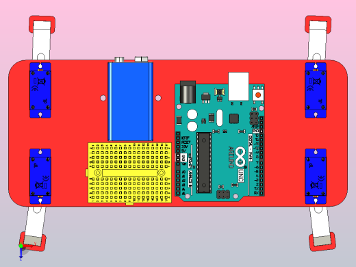 带有SG90伺服器的四倍的机器人俯视缩略图