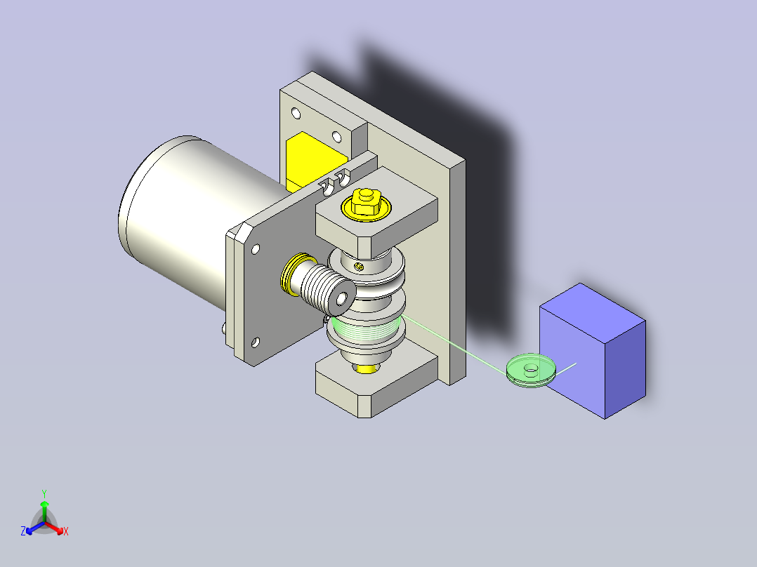 一种减轻小型马达轴的轴向负载3D图纸主视图