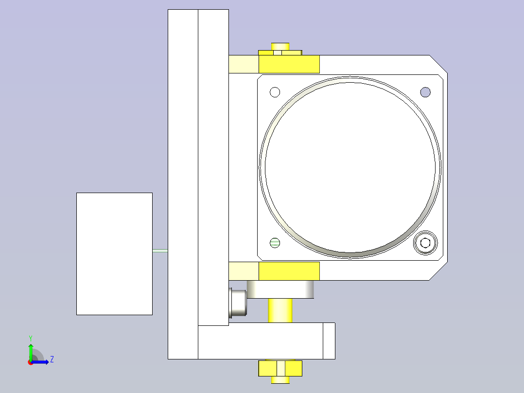 一种减轻小型马达轴的轴向负载3D图纸左视图