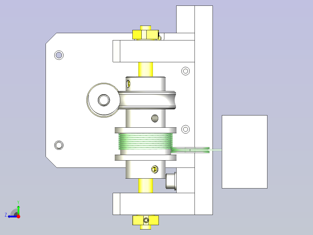 一种减轻小型马达轴的轴向负载3D图纸右视图