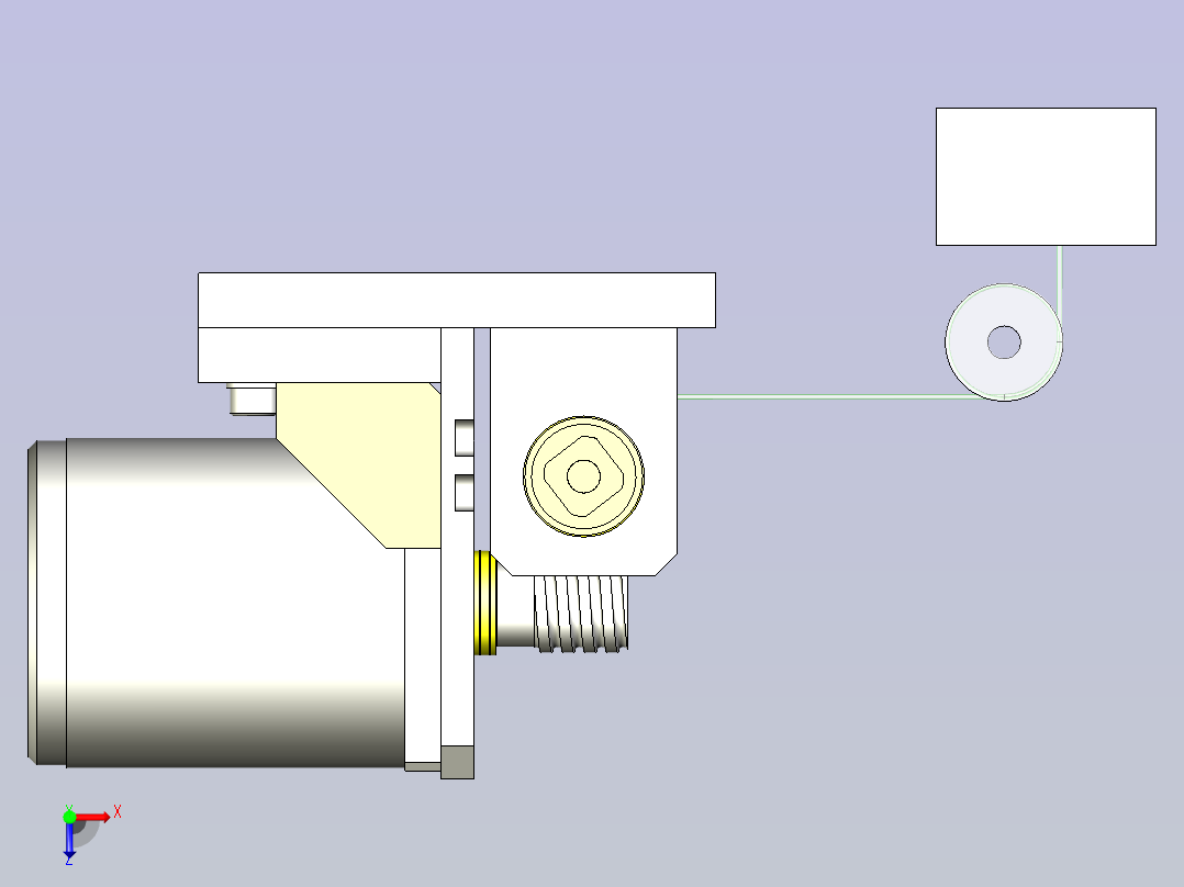 一种减轻小型马达轴的轴向负载3D图纸俯视图
