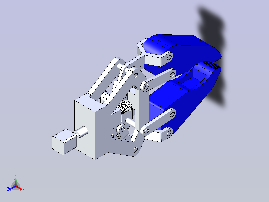 一款机械臂夹持器3D设计主视图