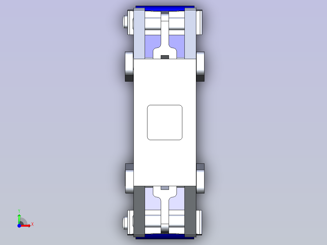 一款机械臂夹持器3D设计前视图