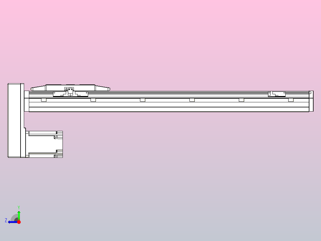 滚珠丝杠直线轴内置导轨TPA-GCR-150-2010C-L600-MP-M75-N3右视图