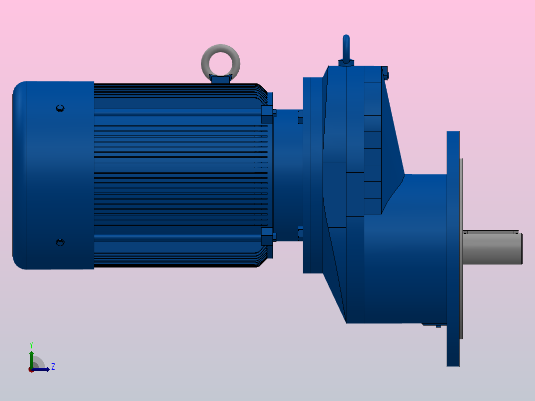 RXF87法兰轴伸式安装斜齿轮减速机RX87-Y4-4P-112M-M1-0°-Φ300左视图