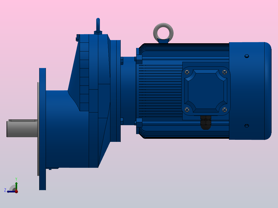 RXF87法兰轴伸式安装斜齿轮减速机RX87-Y4-4P-112M-M1-0°-Φ300右视图