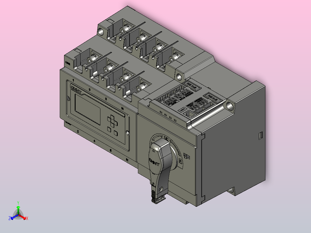 NZ1HP-250H自动转换开关电器三维模型202312正等轴测图