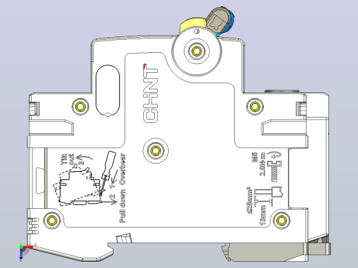 NB8LE-63 3P剩余电流动作断路器三维模型202203俯视缩略图
