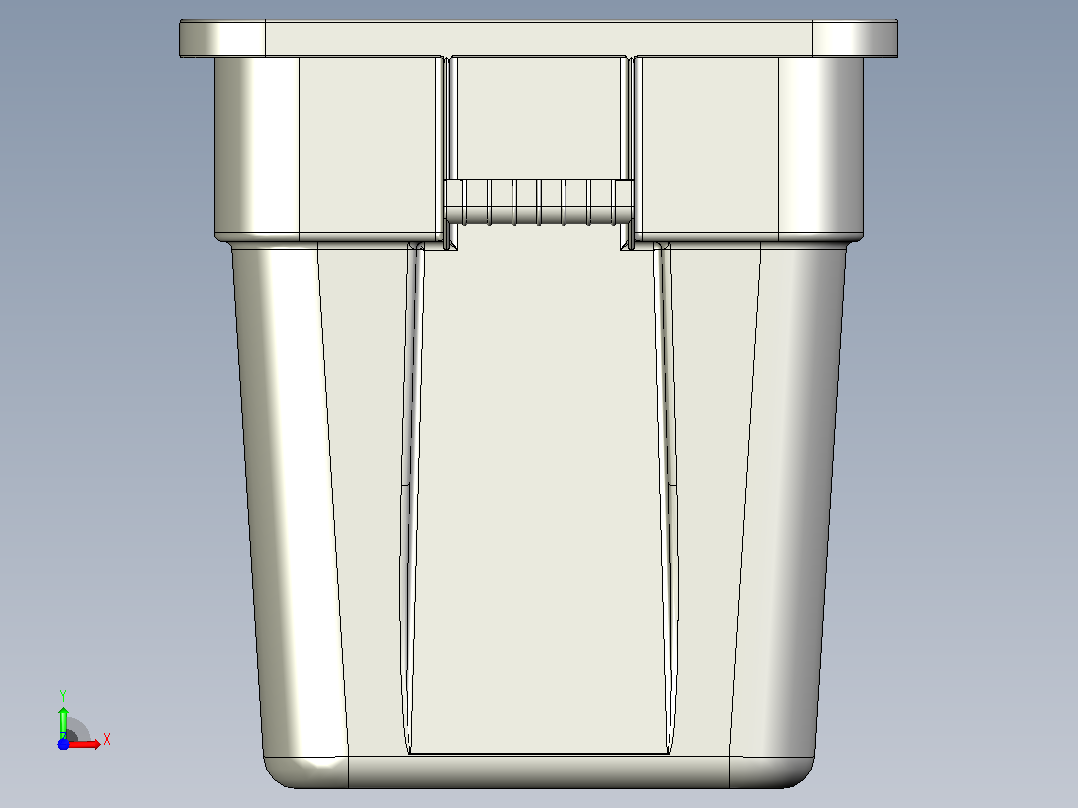 垃圾箱 垃圾处理设备brute-40-gal-square-garbage-bin-模型格式为 stp前视图