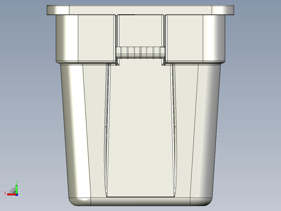 垃圾箱 垃圾处理设备brute-40-gal-square-garbage-bin-模型格式为 stp后视图