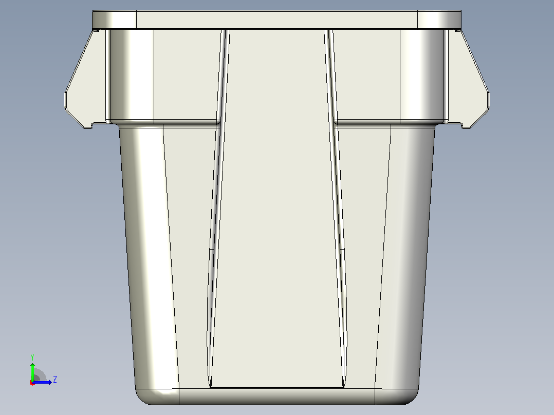垃圾箱 垃圾处理设备brute-40-gal-square-garbage-bin-模型格式为 stp左视图