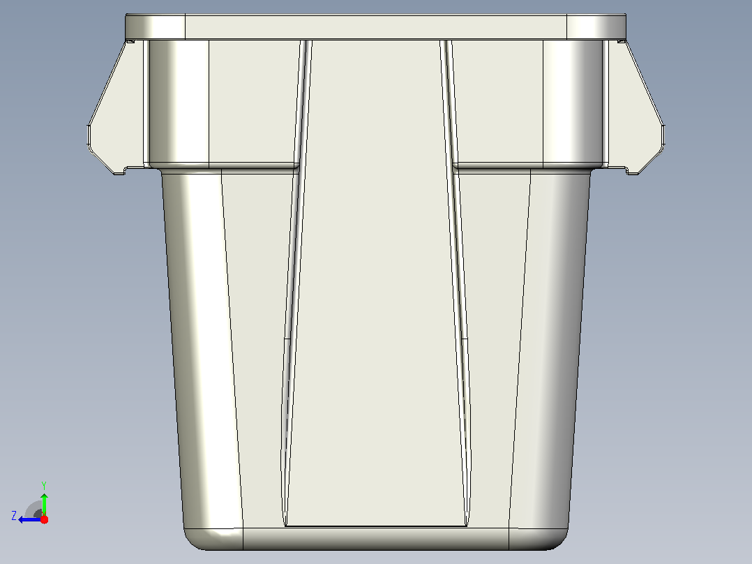 垃圾箱 垃圾处理设备brute-40-gal-square-garbage-bin-模型格式为 stp右视图