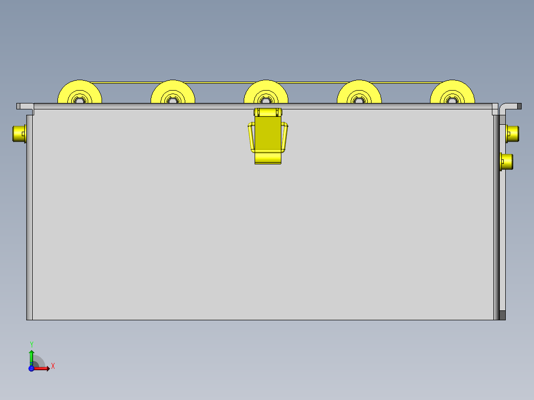 锁扣式传送带装拆机构前视图