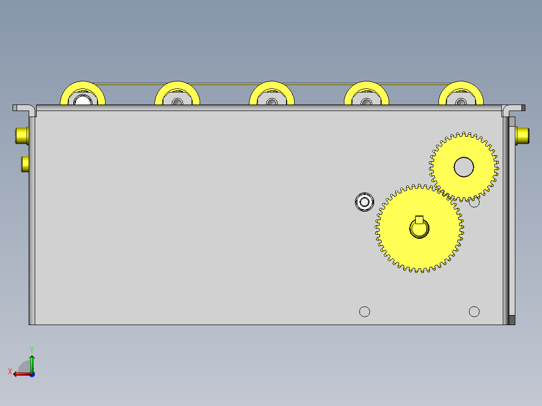 锁扣式传送带装拆机构后视图