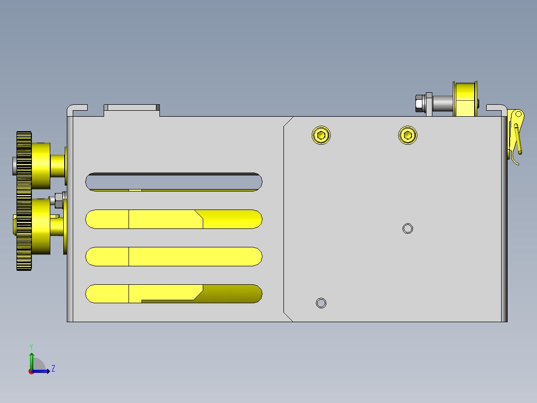 锁扣式传送带装拆机构左视图