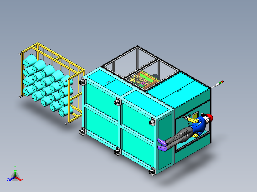 自动化水桶提手组装机sw16可编辑正等轴测图