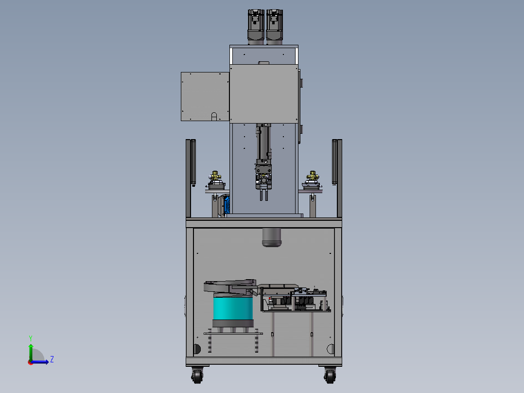 美的锁阀门-两轴转盘螺丝机（sw17可编辑+工程图）左视图