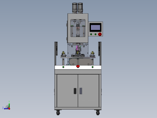 美的锁阀门-两轴转盘螺丝机（sw17可编辑+工程图）右视缩略图
