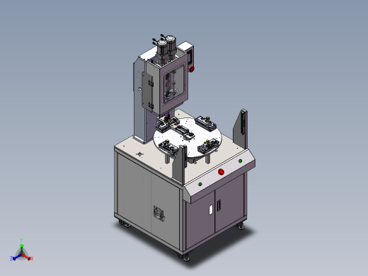 美的锁阀门-两轴转盘螺丝机（sw17可编辑+工程图）正等轴测缩略图