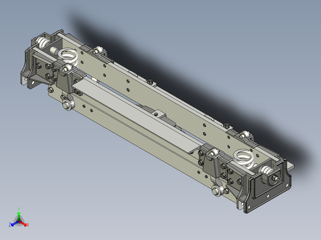大牵引力转向架组装支撑3D模型图纸 STP格式