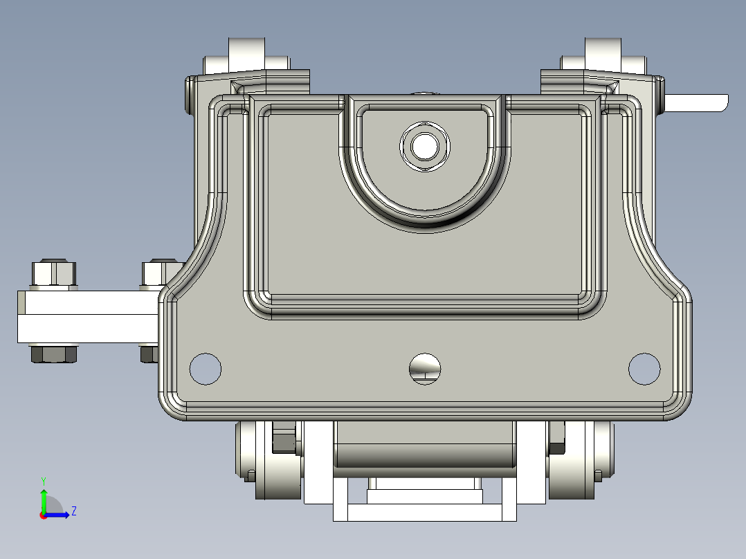 大牵引力转向架组装支撑3D模型图纸 STP格式左视图