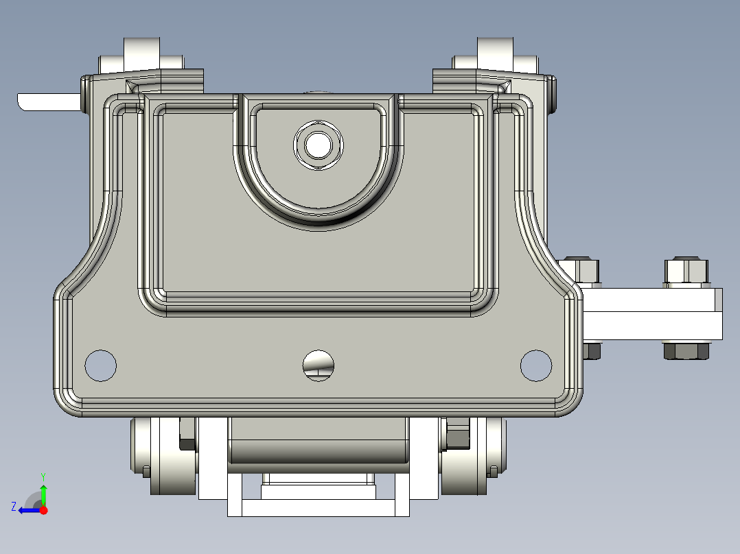 大牵引力转向架组装支撑3D模型图纸 STP格式右视图