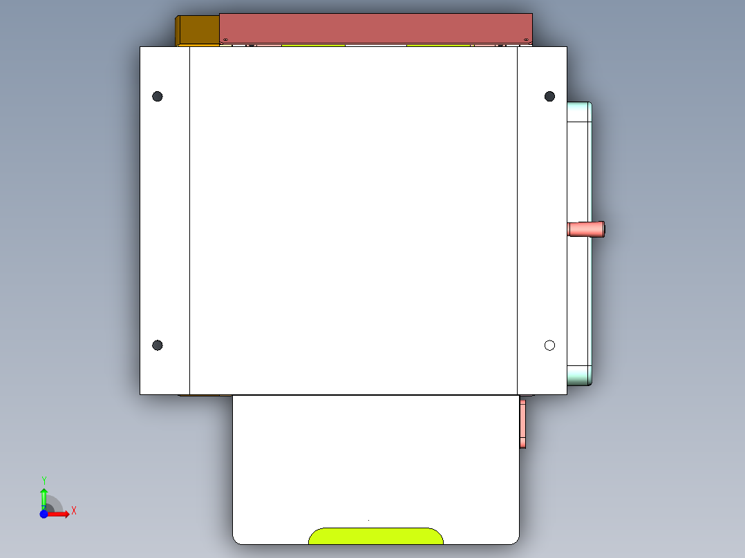 包装盒送料机构前视图