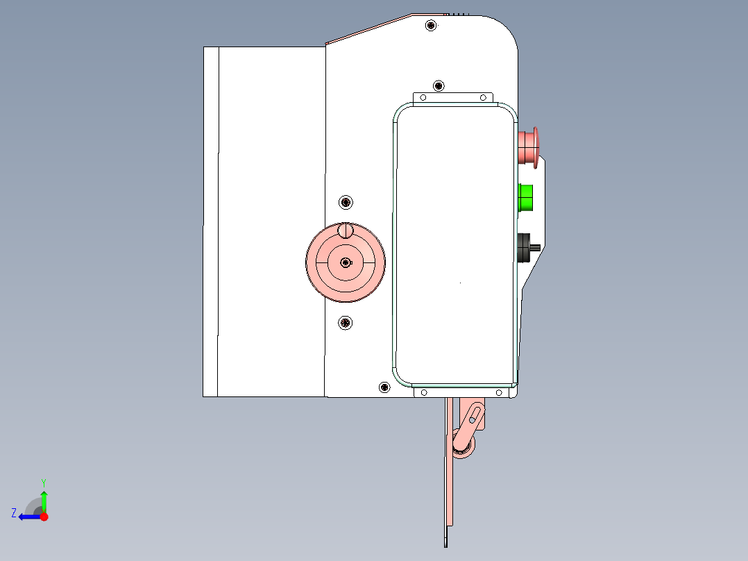 包装盒送料机构右视图