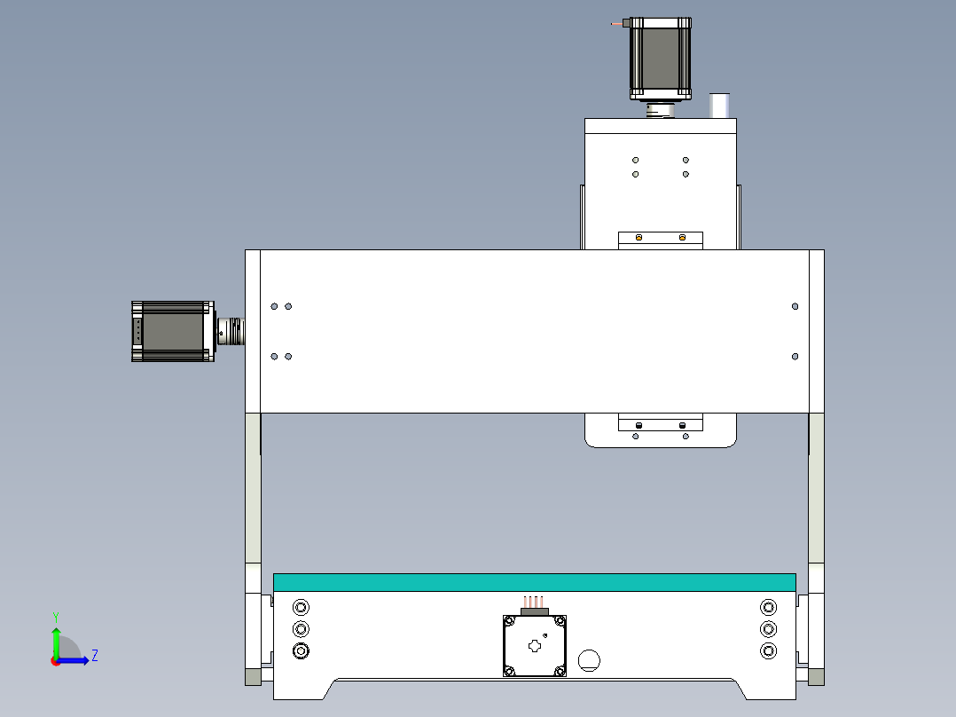 CNC 3轴1.5千瓦机床左视图
