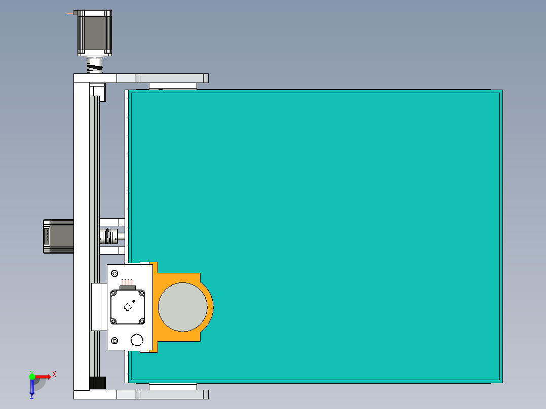 CNC 3轴1.5千瓦机床俯视图
