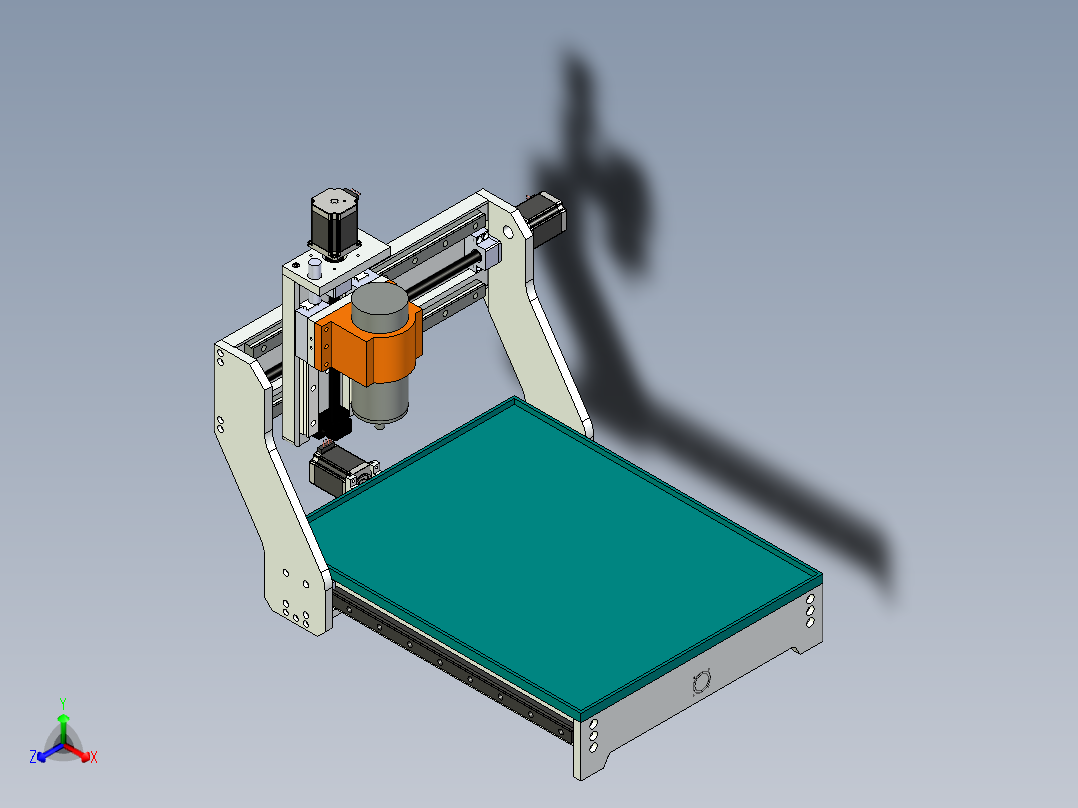 CNC 3轴1.5千瓦机床正等轴测图