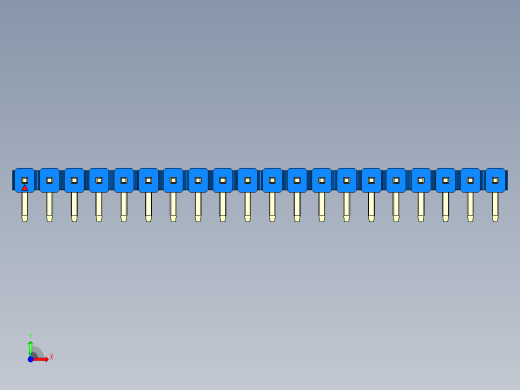彩色公排针 100mil 2.54mm 系列-DS1022_blue_1x20p_100mil_TypeD_rev1.0前视缩略图